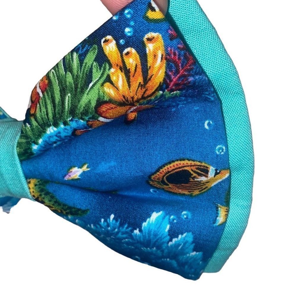 Humbowbarks Handmade In Maui New Aquascape Pet Bow For Dogs And Other Pets 6x3 1 - Picture 3 of 8